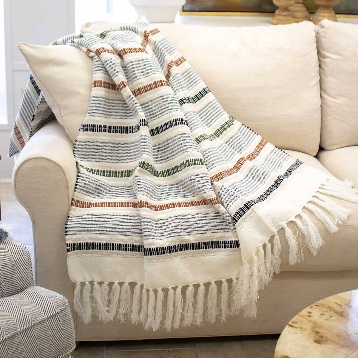 Melshire Throw   Cream/Multi   50x60